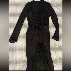 NWOT JLUXLABEL Tie Up Long Sleeve Maxi with Front Slit